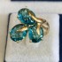 Doğal Taş Altın London Blue Topaz Yüzük 6