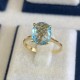 Doğal Taş Altın Mavi Topaz Yüzük 3 Doğal Taş Altın Mavi Topaz Yüzük 3