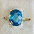 Doğal Taş Altın London Blue Topaz Yüzük 3