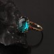 Doğal Taş Altın London Blue Topaz Yüzük 7