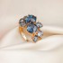 Doğal Taş Altın London Blue Topaz Yüzük 5
