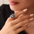 Doğal Taş Altın London Blue Topaz Yüzük 1